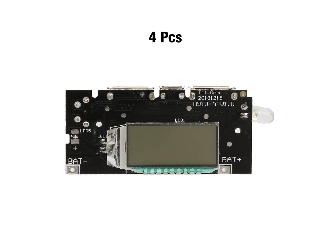 Módulo de Carga e Proteção de Bateria Dual Usb 5v 1a 2.1a com Tela 58*27*15mm | S/MARCA