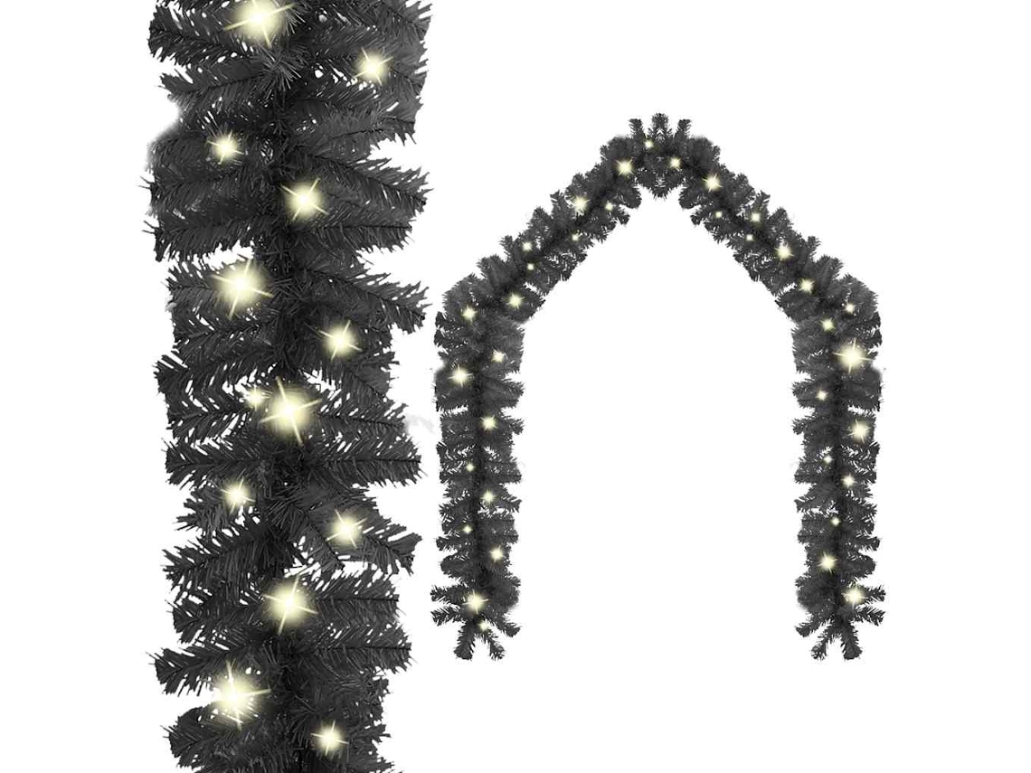 Vidaxl Grinalda De Natal Com Luzes Led 20 M Preto