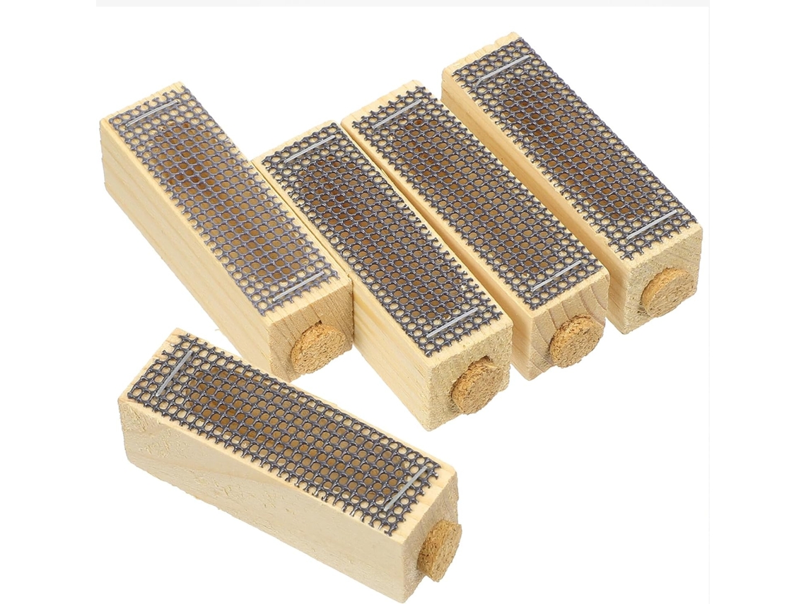 Inoomp Gaiolas de Madeira Artesanais para Rainhas, Kit de 5 Peças, para Apicultura. Gaiola com Ventilação em Tela de CHABERLU