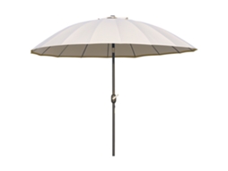 Guarda sol para Jardim e Terraço 2.5x2.5m com Manivela, 18 Varetas e Cabeça Inclinável cor Creme BTFORUS