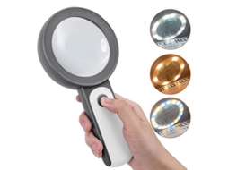 2026rebe lupa com Luz Led, Lupa Manual Iluminada de 30x para Leitura, Idosos e Degeneração Macular, Lente de Vidro