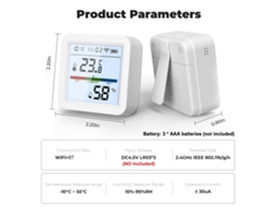 Termômetro umidímetro inteligente tuya zigbee com display lcd, controle app, alexa e home S/MARCA