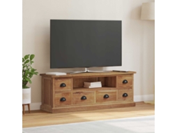 Vidaxl Suporte Para Tv Natural 110 X 30 X 40 Cm Madeira De Teca Sólida