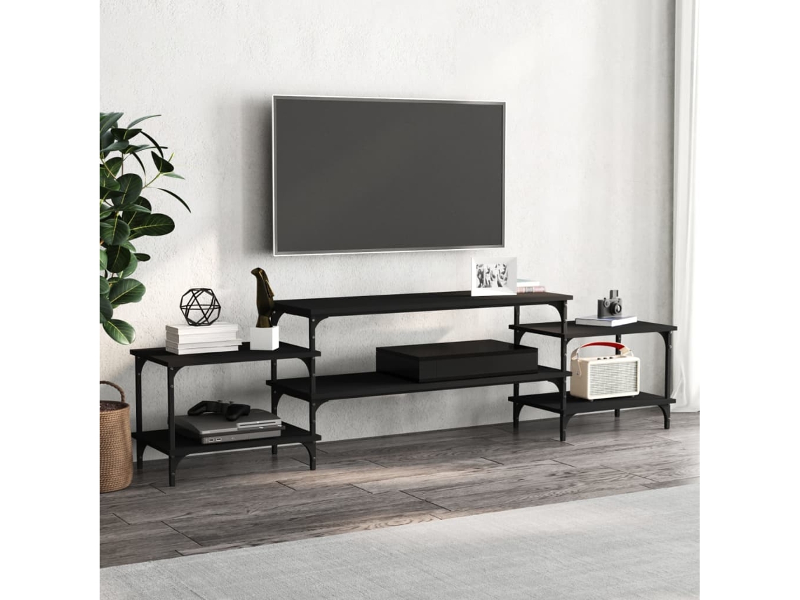 Vidaxl Móvel de Tv 197x35x52 Cm Derivados de Madeira Preto