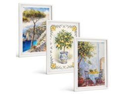 Conjunto De Pinturas Limoeiro-do-mar Com Vista Espelharte (3 Peças 40x60 Cm)