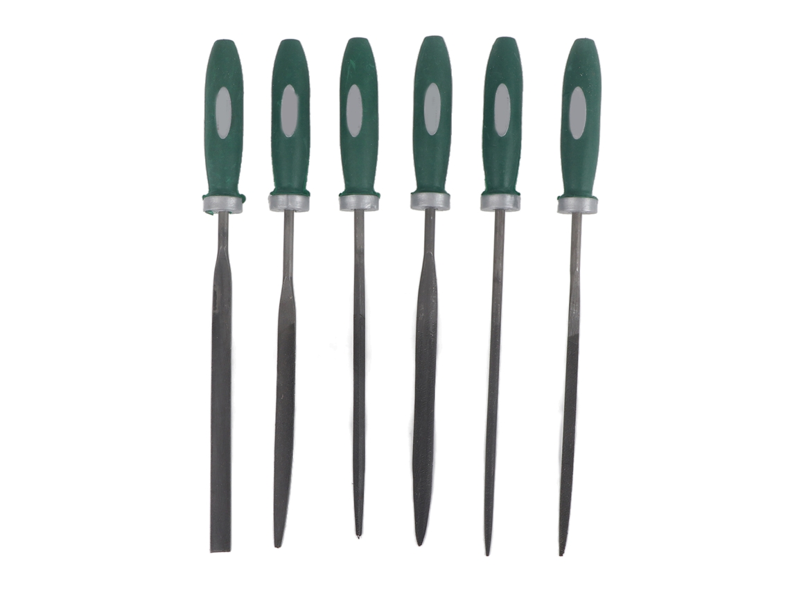 Conjunto 6 ferramentas de modelagem com diamante para polir jade madeira cerâmica metal 180x5mm S/MARCA