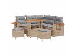 Maison Exclusive - Conjunto De Sofá De Jardim 8 Pcs Bege E Cinza Claro