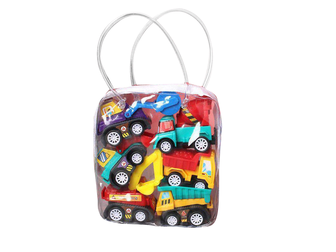Kit De 6 Carros De Brinquedo Com Retorno Enamorado Anti-choque Para Crianças Pequenos Caminhões De Loja