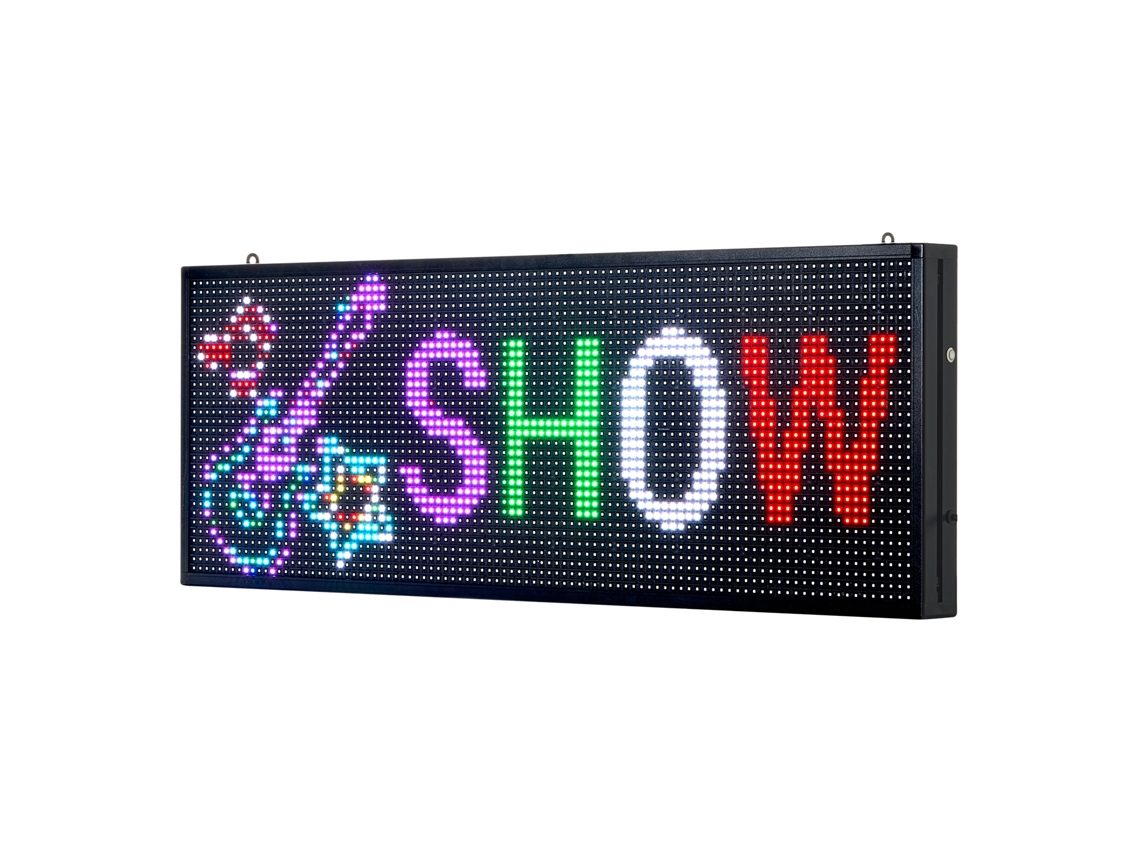 Letreiro Led Programável 99 X 35 Cm Painel Digital Flexível Rolável de Todas as Cores Visualização com Padrão Texto Personalizado Controle Aplicativo