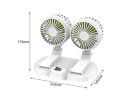 Ventilador Usb Portátil Carro 2 Velocidades 360° Rotativo