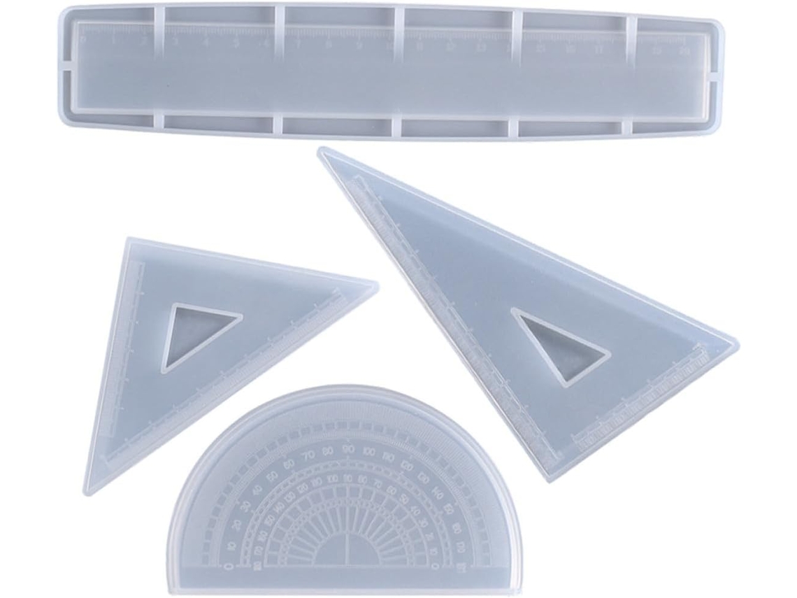 Molde De Silicone Heallily, Formato Triangular E Ângulo Reto, Régua