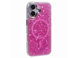 Capa Para Iphone 16 Compatível Com Magsafe, Com Glitter, Lantejoulas, Resina Epóxi, Tpu E Acrílico, Multicolorida