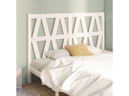Vidaxl Cabeceira De Cama 126x4x100 Cm Pinho Maciço Branco
