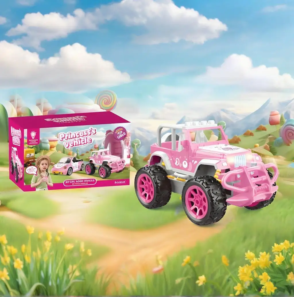 (rosa) Carrinho De Brinquedo De Princesa Com Controle Remoto Para Uso Interno E Externo
