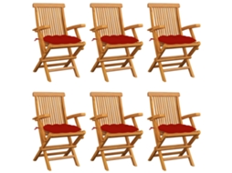 Folding Chair, Folding Chairs Vidaxl Vermelho Teca (n/a)