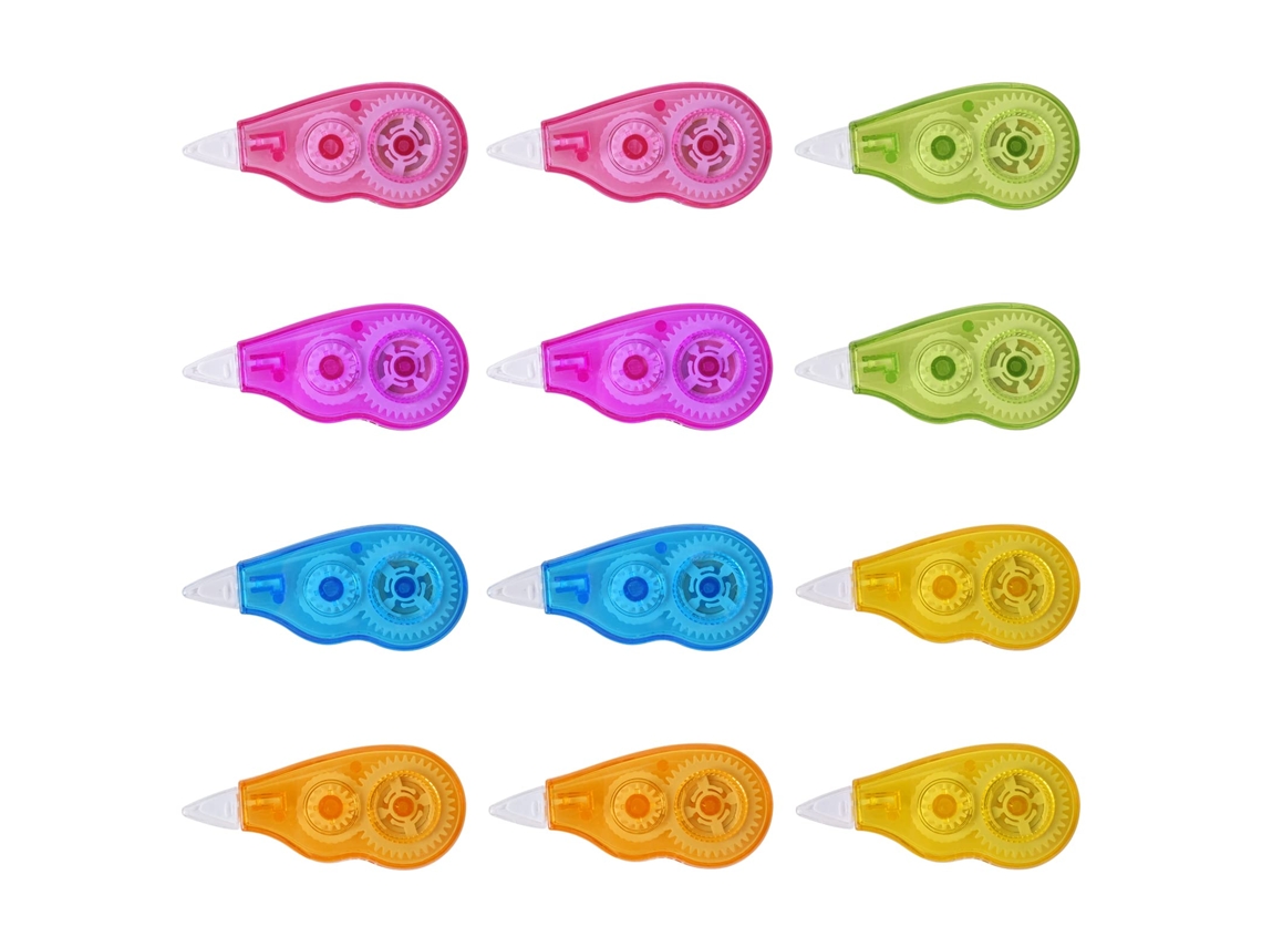 12 Rolos de Fita Corretiva, 4 M X 5 Mm, Fita Corretiva para Mouse, Fita Corretiva para Escola, Escritório, Crianças e Estudantes BRILVIBERA