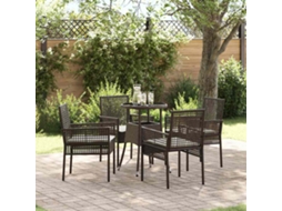 Vidaxl Conjunto De Jantar Para Jardim 5 Unid. Castanho Vime Pe