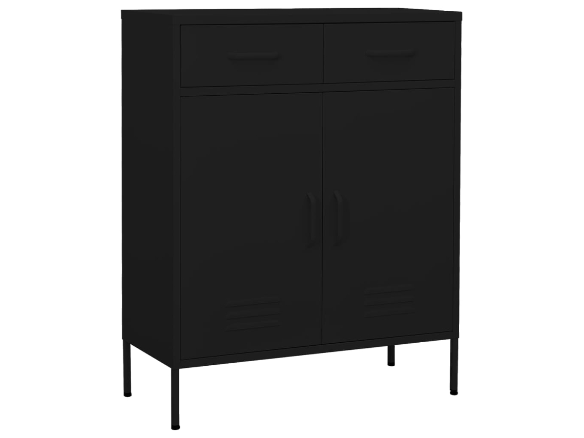 Vidaxl Armário De Arrumação Aço 80x35x101,5 Cm Preto