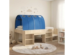 Vidaxl Cama Com Túnel Com Prateleira 3 Unid. Carvalho Sonoma E Azul
