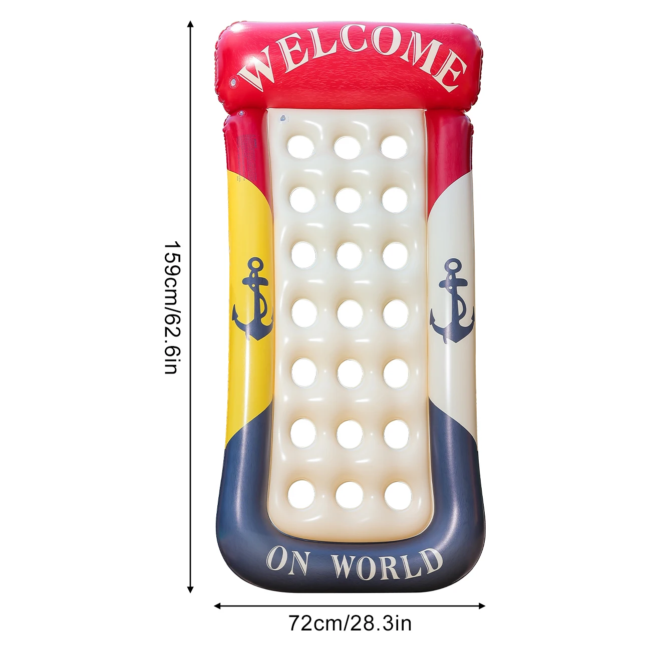 (vermelho) Cadeira De Piscina Flutuante De Uma Peça Para Adultos Com Encosto E Itens Flutuantes