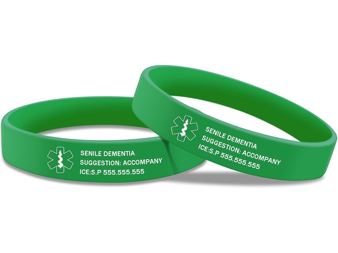 Pulseira De Silicone Médica Personalizada Missnana, Pulseira Esportiva De Identificação Emergência Com Gravação Gratuita