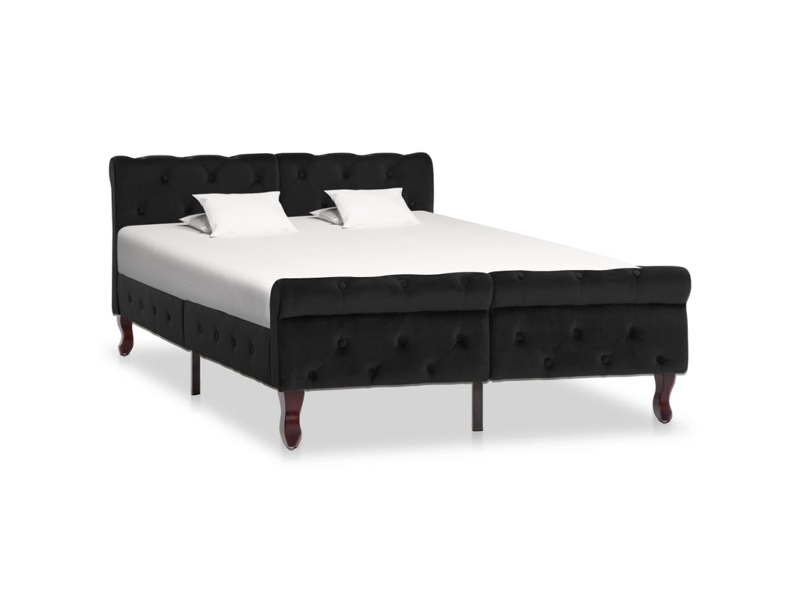 Estrutura De Cama 120x200 Cm Veludo Preto