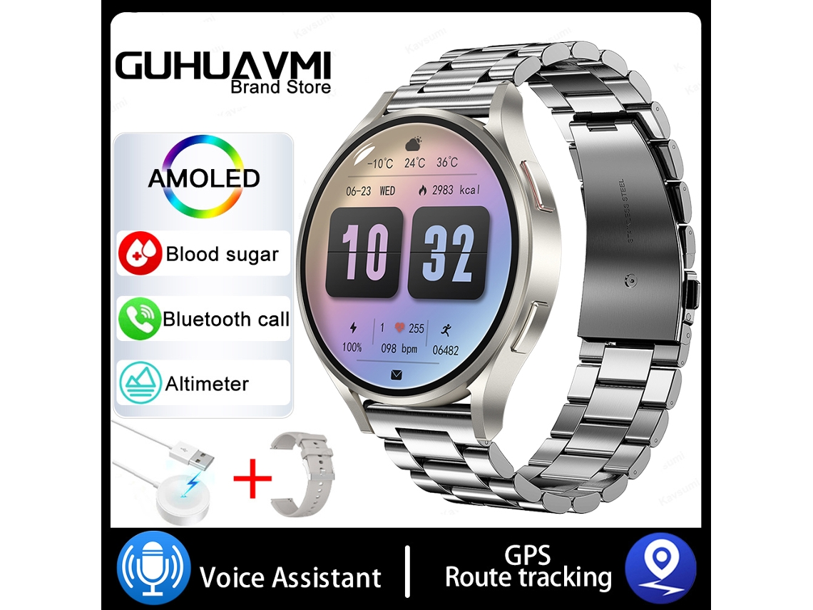 Smartwatch Com Gps E Tela Sensível Ao Toque De 1,39 Polegadas, Resolução Hd 360360 E Função Always On. Mdug (aço Prateado)