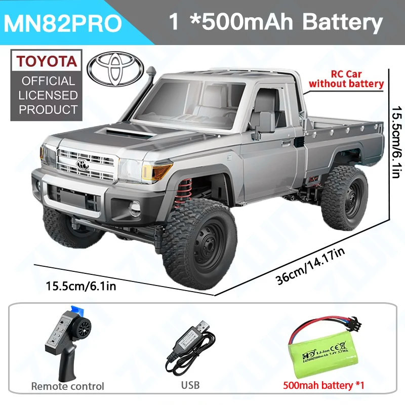 1:12 Carro De Controle Remoto De Tamanho Completo, Farol Controlável, 2.4g Quad Off Road Pickup, Presente De Brinquedo Para Crianças