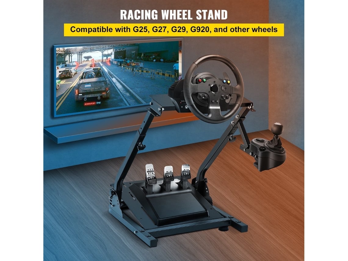 VEVOR Suporte de volante simulador de corrida para Logitech G25, G27, G29,  G920, aço carbono dobrável