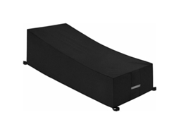 Capa ventilada para Espreguiçadeira – Impermeável, resistente ao vento e aos raios UV – Tecido Oxford 210d (208 x 76 x 41/79 cm) – Preta