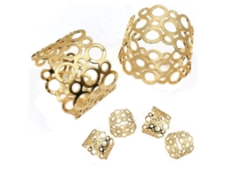 Conjunto De 6 Porta-servietas De Metal Com Design Ouro Imitado Para Decoração De Mesa Em Festas Cor 1
