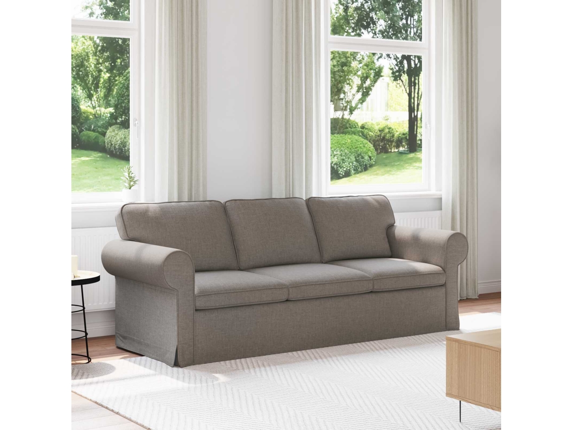 Vidaxl Sofá Cinzento-acastanhado 215 X 82 X 80 Cm Tecido