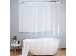 Cortina de chuveiro ZYBLSSBB, à prova de mofo, transparente, com anéis, à prova d'água, 180x200cm