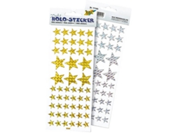 Formas Autoculantes FOLIA Estrelas (Prateado e Dourado)