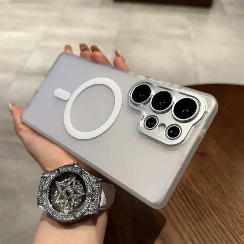Capa Protetora Para Carregamento Sem Fio Magnético Magsafe (galaxy A55), Protetor De Lente.