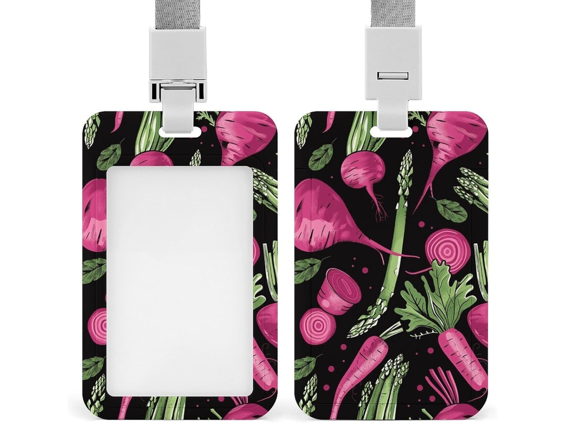 Crachá Porta Com Design De Vegetais, Porta Cartões Personalizáveis, Crachá Protetor À Prova D Água, Funcionários