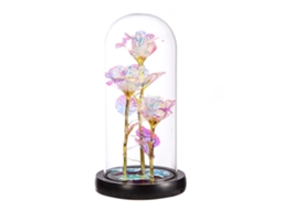Laxiscreed Lâmpada Led Decorativa Com Fundo Preto, Flores Douradas E Capa De Vidro Para Natal E Namorados