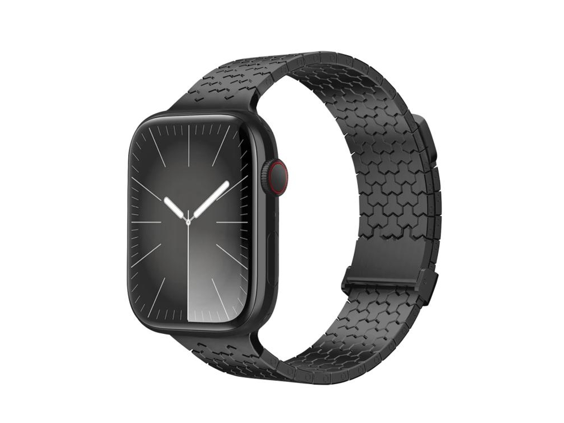 Bracelete para Apple Watch 42/41/40/38mm Metal com Formato de Coração Preta e Branca XIAOMOYU