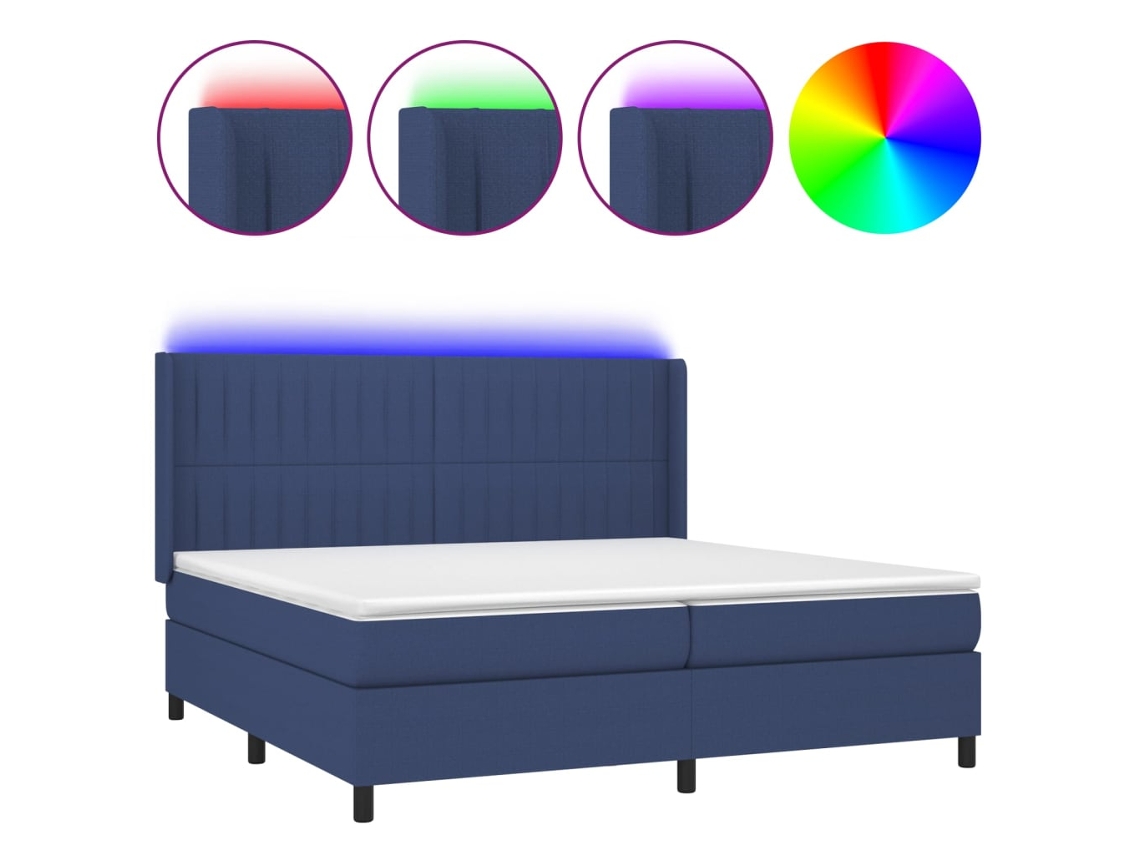 Box Spring Bed, Box Spring Beds Vidaxl Azul Tecido (200 X 200 Cm)