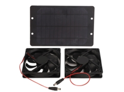 Ventilador Solar Duplo 10w 12v 2a Portátil Jardim Galinha Caravana
