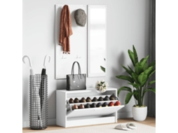 Vidaxl Conjunto De Sapateira 3 Em 1 Derivados Madeira Branco
