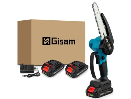 Mini Serra Gisam para corte madeira sem fios 1500W-88V 198VF com 2 baterias e carregador