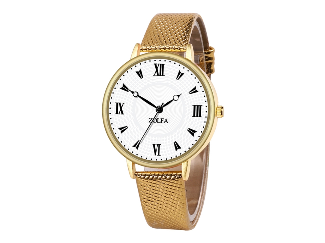 Reloj De Cuarzo Clásico Moda Estilo Empresarial Pareja Unisex Regalo Oro