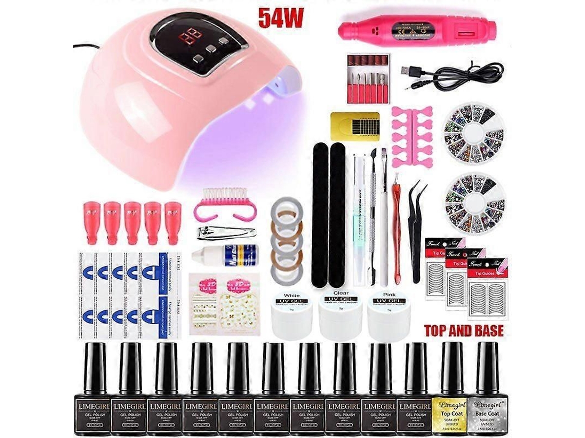 Conjunto de Unhas com Lâmpada Led Uv 120/54 W, Ferramentas para Manicure, 18/12/10 Cores, e Smaltes em Gel GOKOCO