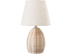Abajur De Mesa Em Rattan, Luminária De Leitura Estilo Fazenda, Cúpula De Tecido, Decoração Rústica, Iluminação Para