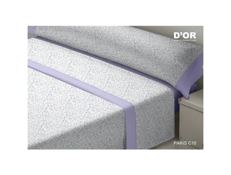 Conjunto De Lençol Dor Paris Algodão Roxo (150x200)