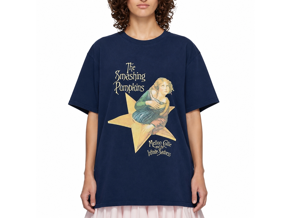 The Smashing Pumpkins Mellon Collie T-shirt Navy Classic Unisex Adults Size:m