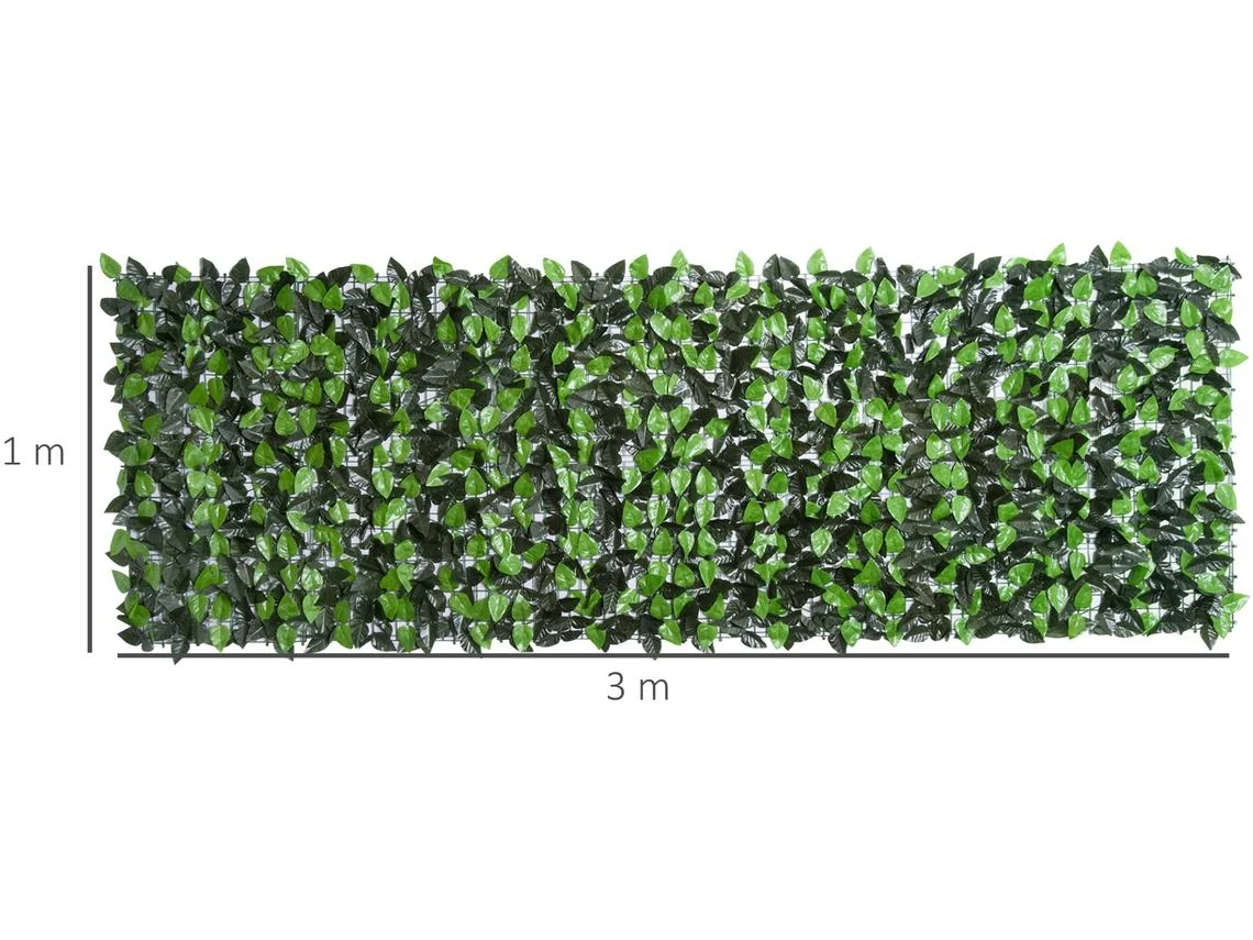 Rolo de Vedação Artificial PE, tecido cor Verde 300x100 cm OUTSUNNY