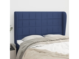 Vidaxl Cabeceira De Cama C/ Abas Tecido 147x23x118/128 Cm Azul
