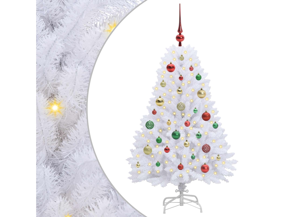 Conjunto 1 Árvore Artificial Vidaxl Branco Pvc (120 Cm)